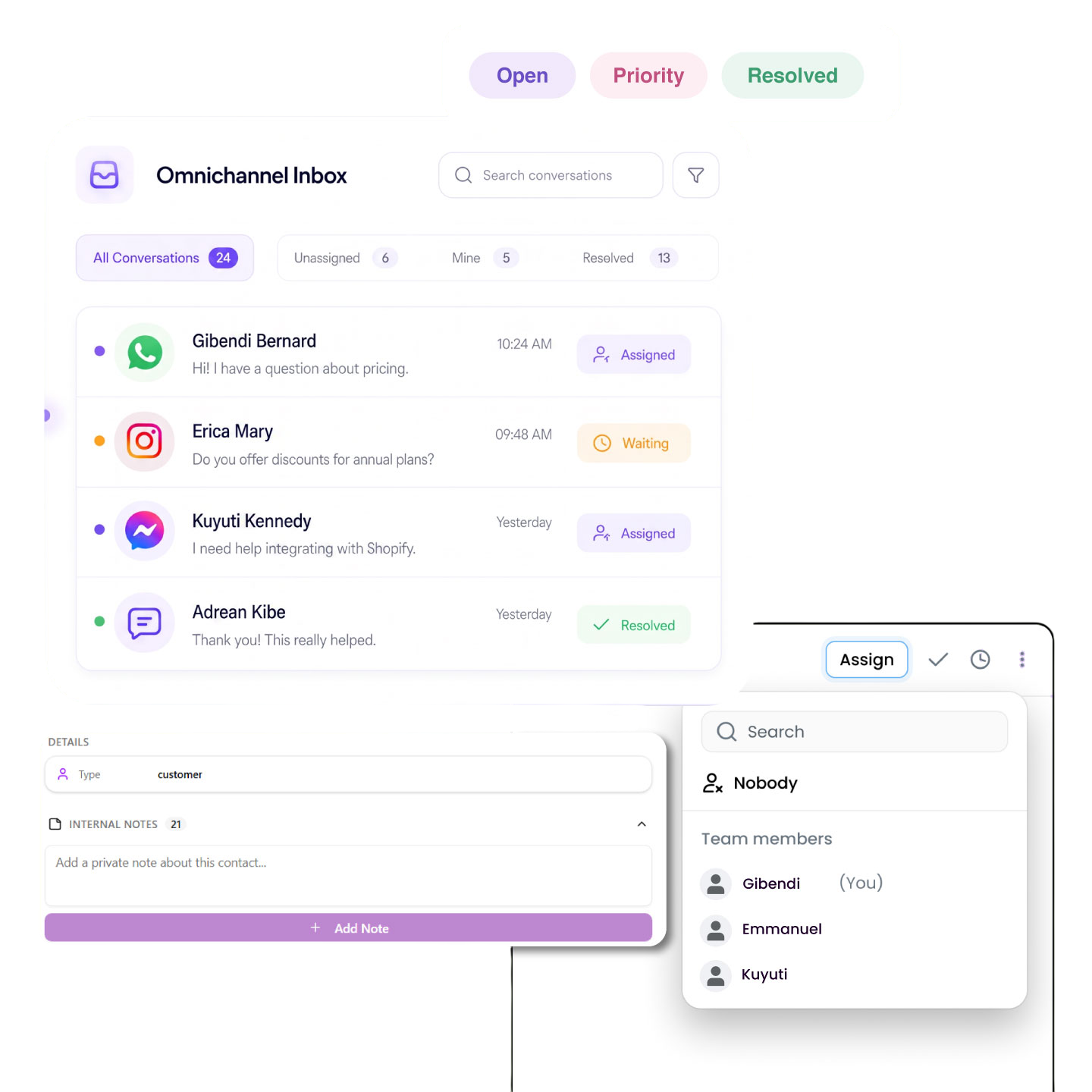 Nautix omnichannel inbox key capabilities